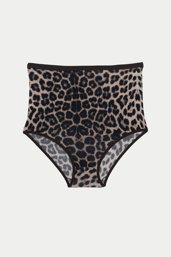 BASERANGE Bamboo Fiber High-Waisted Flared Briefs (France) BAS-UNHW-CI-AU25-LEOPARD